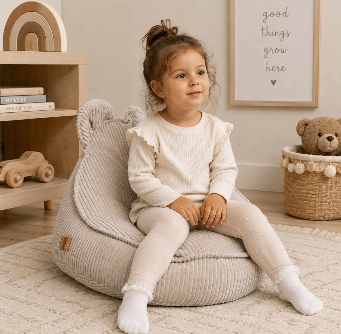 MeowBaby® Aesthetic Velvet Sako Bag Teddy Ecru