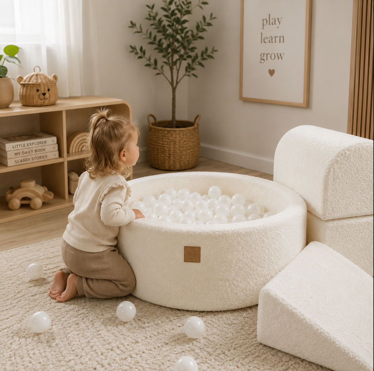 MeowBaby® Boucle Playset with Ball Pit - White Balls